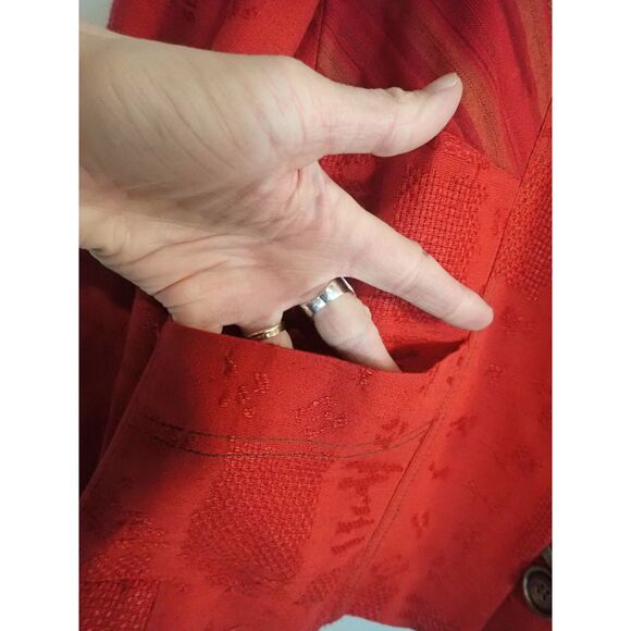 Canvasbacks Patchwork Embroidered Art Jacket Blazer Size 8 Small Red Ornate - Picture 4 of 12